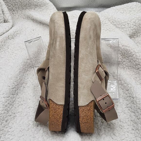 NEW Birkenstock Tokio Suede Leather Taupe Sandals Womens size 41 10-10.5 - Picture 7 of 8